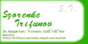 szorenke trifunov business card